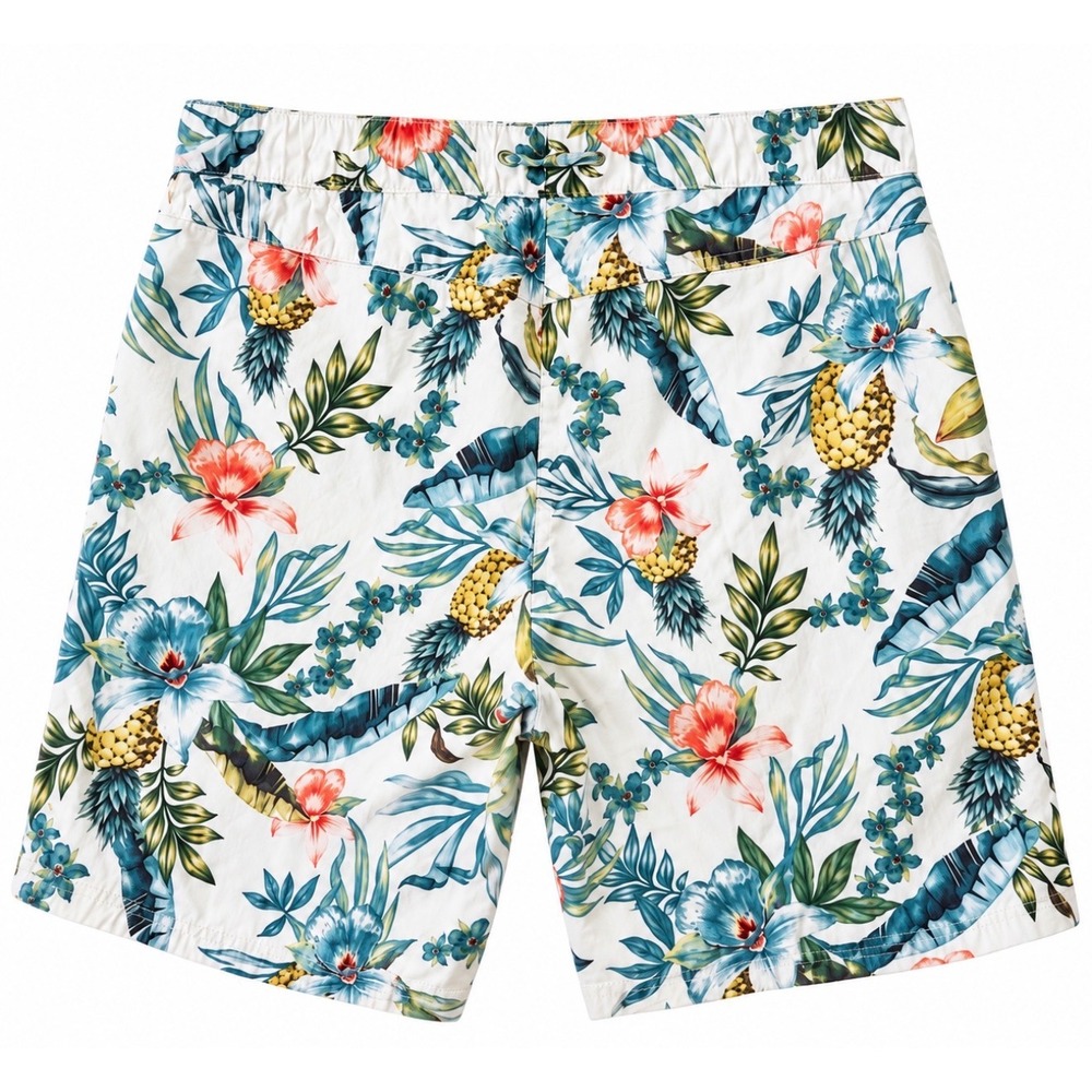 Caribbean Joe Tropical Pineapple Floral Shorts Womens‎ PL Blue Green Drawstring - Picture 2 of 2